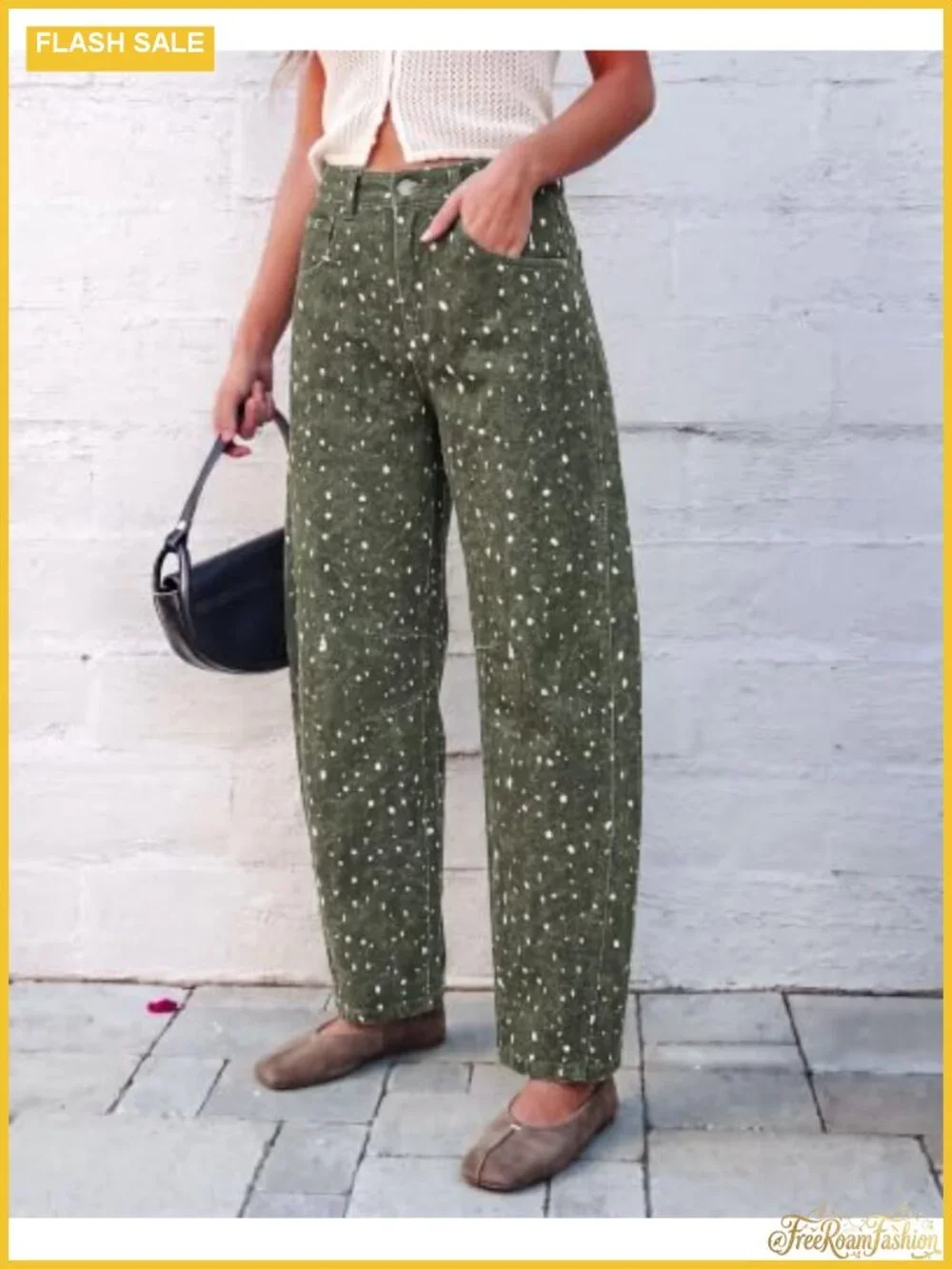 High Rise Barrel Leg Stretch Denim Jeans Womens Fits 4-22 Deer Print